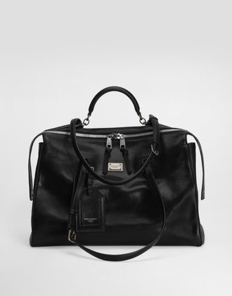Dolce & Gabbana Vittoria Calfskin Bag - Man Crossbody Bags Black Onesize