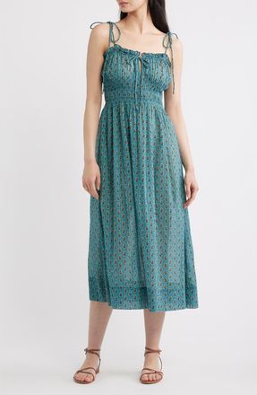 D&ocirc;en Rhoda Cotton Midi Dress in Alba Paisley at Nordstrom, Size Xx-Small