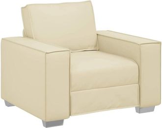 vidaXL Poltrona Sofa 59 cm con cuscino Crema Pelle sintetica - Vidaxl