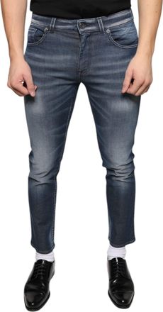 Dolce & Gabbana Mens Dark Blue Washed Cotton Skinny Denim Jeans Elastane Clothing