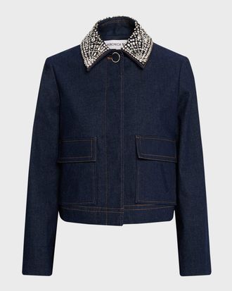 Veronica Beard Barrington Embellished Denim Jacket
