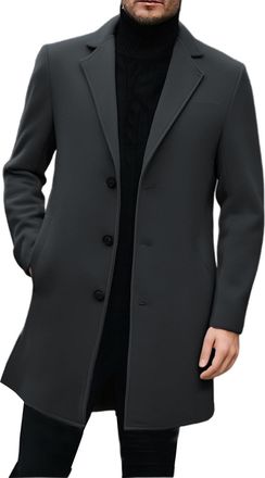 Generic Mens Trench Coat, Long Jackets Men 3/4 Length Coat Windbreaker Mens Winter Pea Coats Jacket Outerwear Mid Length Peacoat Long Sleeve Overcoat Wool Tre