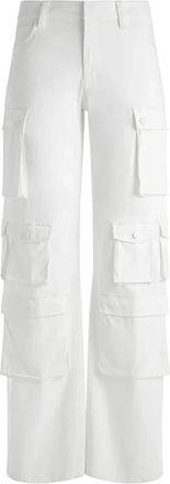 Alice & Olivia Olympia Cargo Broek - Dames - Wijde Broeken - Beige - XS - Katoen - Broeken