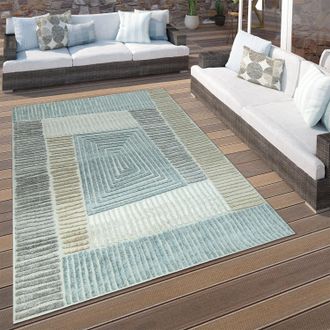Paco Home Paco Home - Alfombra Interior/exterior Geom&eacute;trica Beige Gris &Oslash; 120 Cm Redon