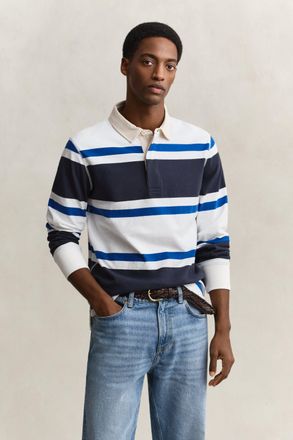GANT Men Block Striped Rugger (XXXL) EVENING BLUE