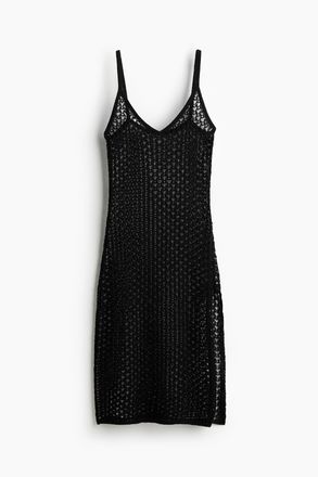 H&M Strandkleid in Ajourstrick - Schwarz