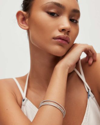 AllSaints Brass Sinead Ball Bangle Set, Size: One Size