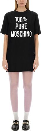 Moschino Black Logo Crew Neck Mini Dress