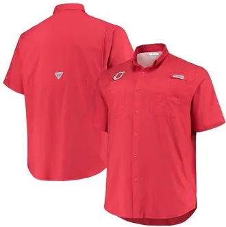Columbia Mens Columbia Scarlet Ohio State Buckeyes Big & Tall Tamiami Omni-Shade Button-Down Shirt at Nordstrom, Size 4X-Large