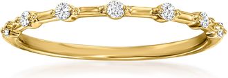 RS Pure Ross-Simons Diamond Station Ring in 14kt Yellow Gold