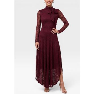 Rachel Roy Beatrice Long Sleeve Lace Maxi in Dark Red at Nordstrom, Size Xx-Large