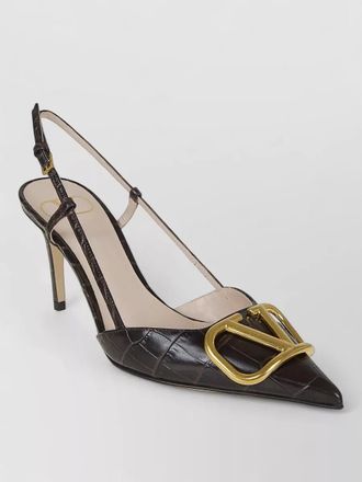 Valentino Garavani slingback pumps vlogo signature crocodile effect