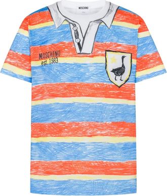Moschino T-shirt in cotone a righe - Blu