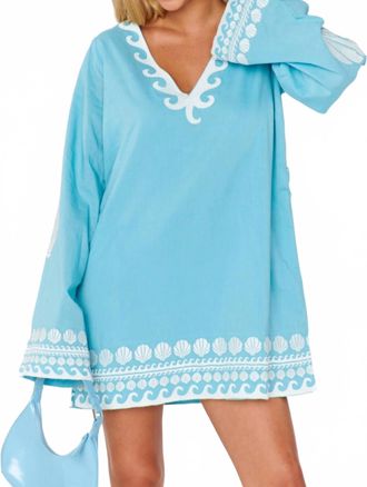 Show me your Mumu Malia V-Neck Mini Dress In Blue