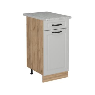 Vicco Mueble Bajo De Cocina R-line, Blanco Casa De Campo, 40 Cm Et M&aacute;rmol, Vicco
