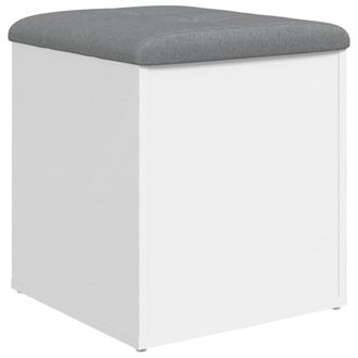 vidaXL Banco De Almacenaje Blanco 42x42x45 Cm Madera De Ingenier&iacute;a Vidaxl
