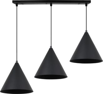 OEM L&aacute;mpara Colgante Soho Negra 3 Platos 25cm E27