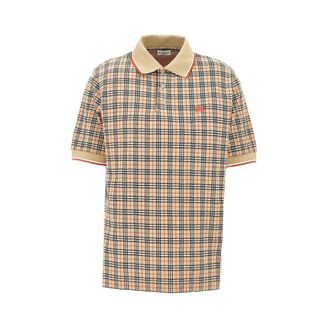 Burberry Check Jersey Poloshirt - Heren - Tops - Beige - Maat: M Jersey