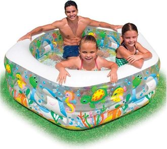 Trade Shop Trade Shop - Piscina Gonfiabile Per Bambini Pesci Delloceano A 3 Anelli 191 X 178 X 61 Cm