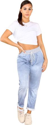 Generic MIZAF Womens Italian Multi Floral Printed Turn Up Trousers Ladies Causal Summer Drawstring Pant with Side Pockets Running Workout Bottom Pants (Light 