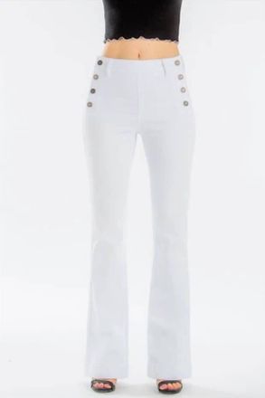 Kancan Eisley High Rise Flare Jeans In White