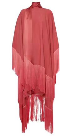 Taller Marmo Pink Crepe Fringed Dress