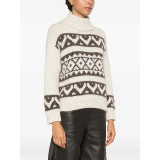 PESERICO Jacquard-Knit Geometric Sweater - White