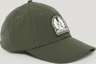 Belstaff Mountain Logo Cap Unisexs Compact Ripstop Faded Olive Size One Size