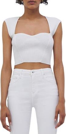 SIMKHAI Abia Rib Crop Tank in White at Nordstrom Rack, Size X-Small