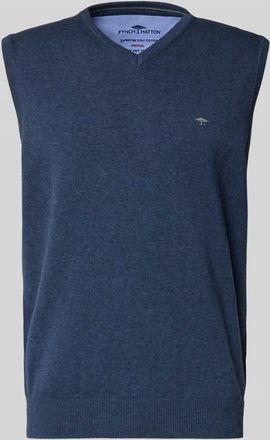 Fynch-Hatton Fynch-Hatton Pullunder mit Label-Stitching in Bleu, Gr&ouml;&szlig;e 3XL