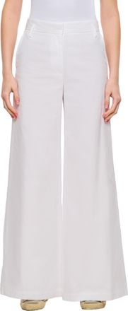 Alberto Biani High-Waisted Wide-Leg Cotton Trousers With Pockets