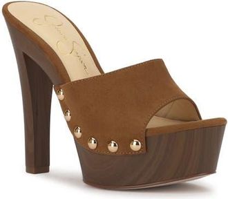 Jessica Simpson Cynlia Platform Slide Sandal in Tuscan Tan at Nordstrom, Size 7