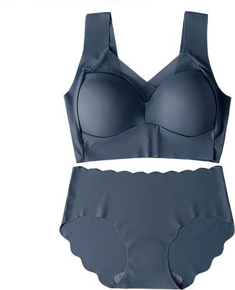 Generic Womens Wireless Push up Bra Sports Bras Comfort Bra and Panty Sets for Women Sexy Lingerie Sets Smooth Comfort Bras and Underwear for Everyday Nylon S