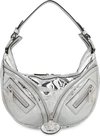 Versace Tassen, Dames, Grijs, ONE Size, Katoen, Repeat Small Hobo Bag