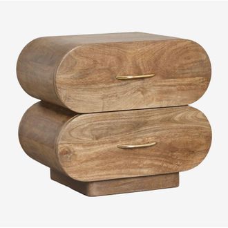 Sklum Pack de 2 mesitas de noche 55x35 cm en madera de mango Elaia SKLUM
