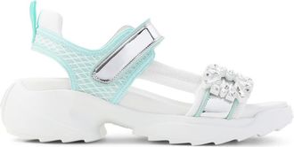 Roger Vivier Schoenen, Dames, Wit, 40 EU, Leer, Viv On The Run Sandalen