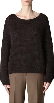 Roberto Collina Jersey de punto con cuello redondo - Knitwear - Mujer - Marr&oacute;n - S