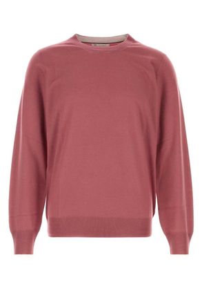 Brunello Cucinelli Pink Solid Relaxed Sweaters