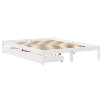 Berkfield Home Full Bed Frame without Mattress White 160x200 cm Solid Wood Pine