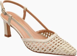 Lotus Womens Livia Womens Slingback Open Courts - Bone Synth - Size: 6