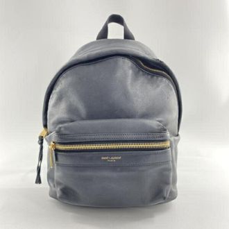 Saint Laurent Black Blue Leather Backpack (Pre-Owned)