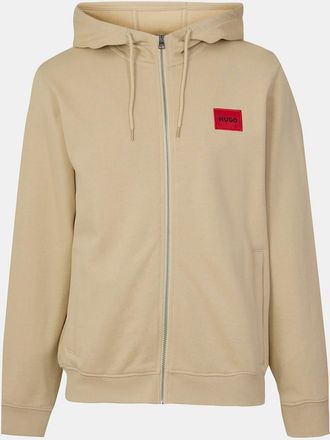 HUGO BOSS Hugo Mens Zip Through Hoodie in Open Beige - Size X-Small