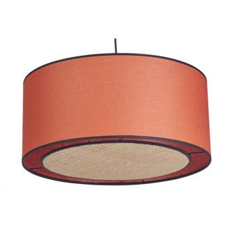 Miliboo Lampada a sospensione in lino mattone e fibra di rafia D50 cm traves