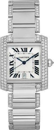 Cartier Pre-owned Cartier Cartier Tank Franaise Automatic Diamond Grey Dial Unisex Watch WE1003SF