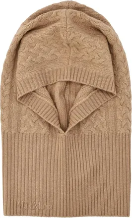Max Mara Brown Logo Balaclava Hat