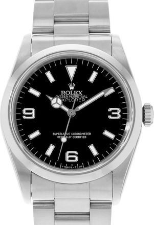 Rolex Pre-owned Rolex Explorer 36 Automatic Chronometer Black Dial Mens Watch 14270 BKSO