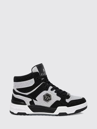Philipp Plein Sneakers alte Hexagon in pelle con applicazione di cristalli