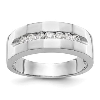 Diamond2Deal 14k White Gold Lab Grown Diamond Wedding Band Ring 0.35Ct Clarity- VS Color- G-H