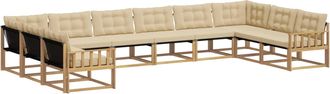 vidaXL Conjunto De Sof&aacute;s De Exterior 10 Uds. Y Beige Vidaxl