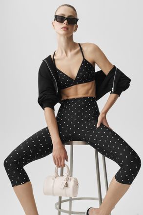 Alo | Airlift Polka Dot Splendor Bra in Black/White, Size: Medium